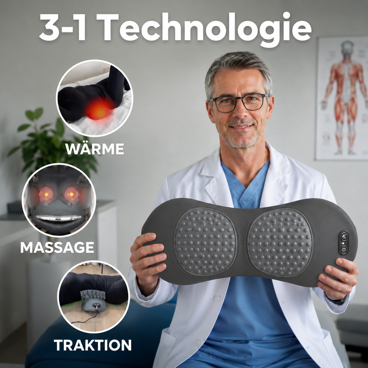 3-in-1 Rückenmassagegerät