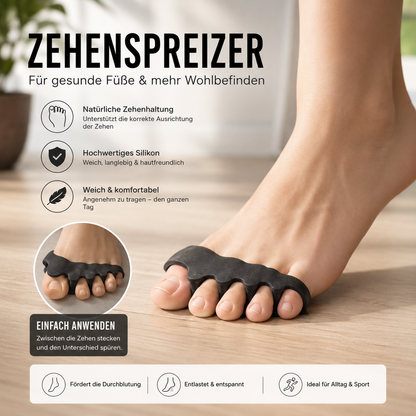 Zehenspreizer ausrichten